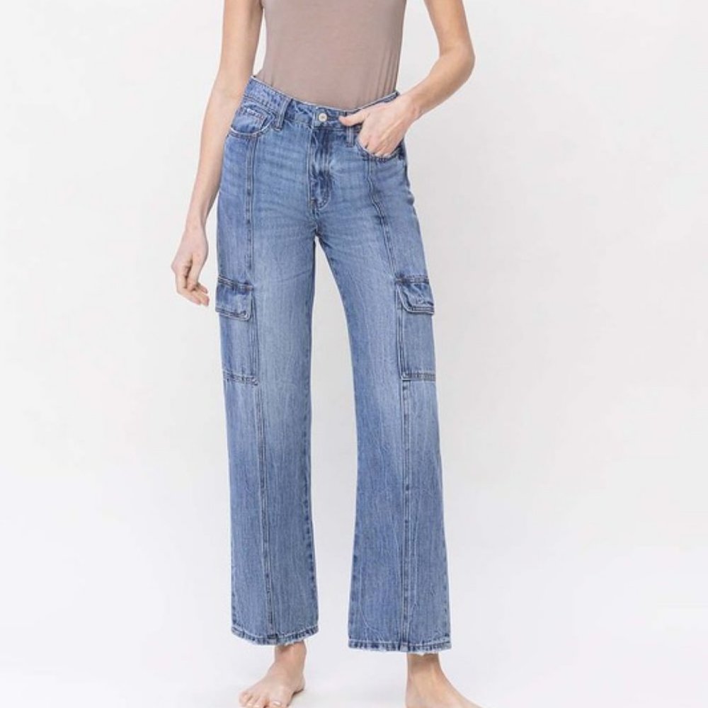 High Rise Cargo Jeans VERVET by Flying Monkey Jeans Size 27 or 28